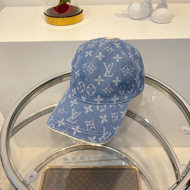 LV爆款男士帽子 路易威登水洗做舊牛仔提花棒球帽鴨舌帽  mm1311